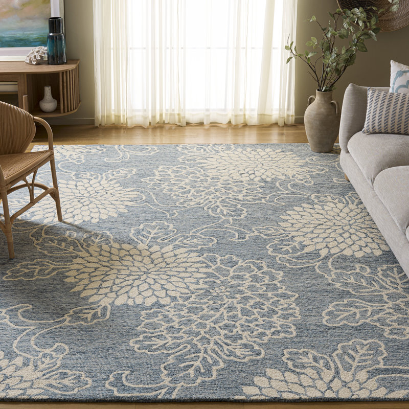 Abramina Hand Tufted Wool Floral Rug, Rectangle 8' x 10'