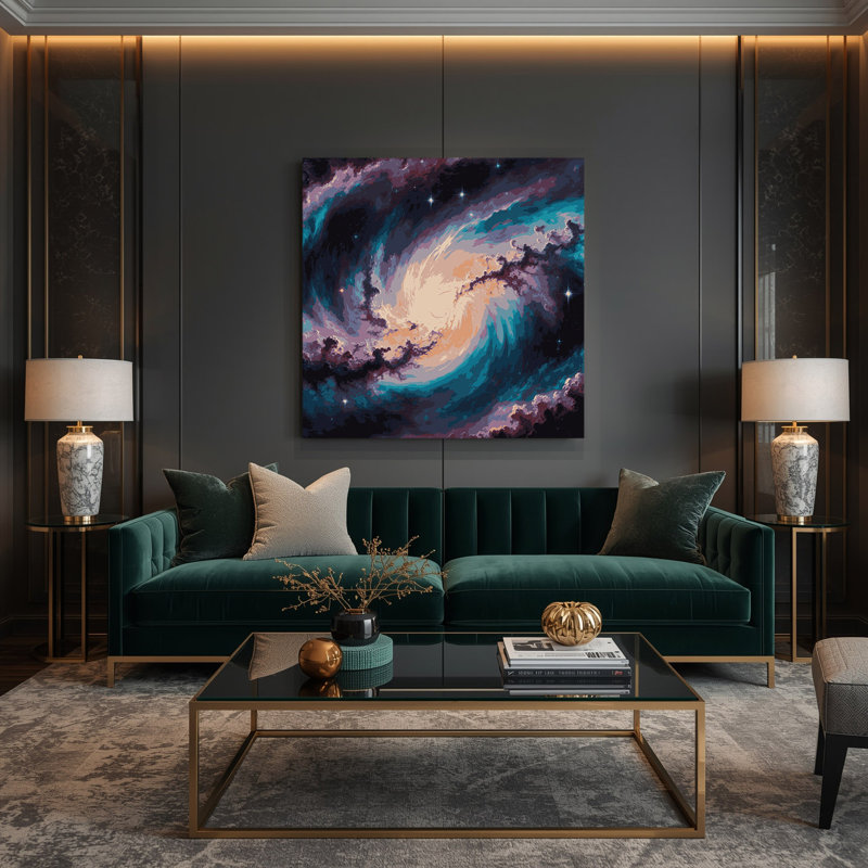 Art mural sur toile mauve Space Space, H 12 po x l 12 po