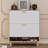 31.5 Inch Nordic Style Shoe Storage Cabinet With 2 Flip Drawers