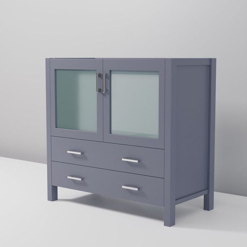 Volez 36 in W x 18.25 in D Dark Grey Single Bath Vanity