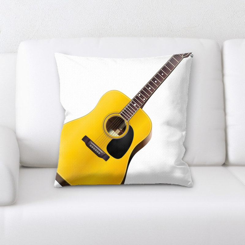 Coussin décoratif de guitare acoustique