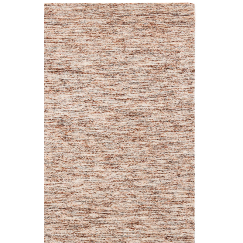 Algimas Handloomed Wool Cotton Abstract Rug in Beige/Rust, Rectangle 8' x 10'