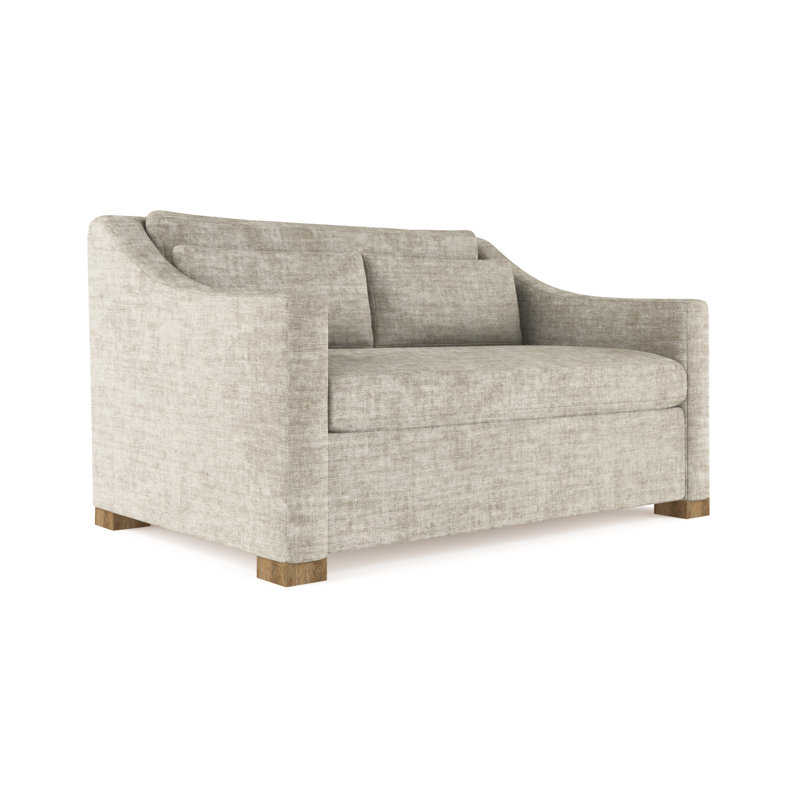 Causeuse Crosby, H 32,5 po x l 60 po x P 43 po, Cuir rétro blanc, Brun foncé