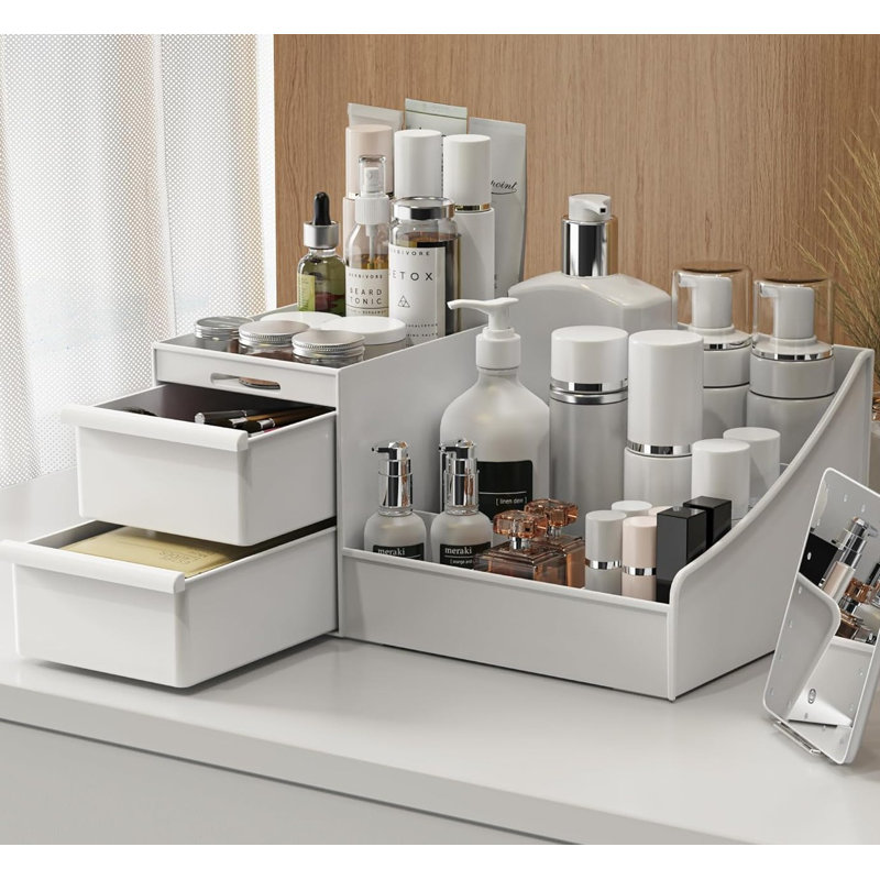 Polypropylene Makeup Organiser, White
