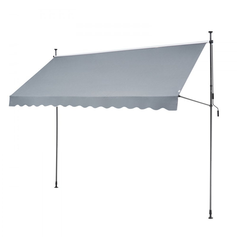 Auvent de patio avec auvent rétractable, H 122 po x l 138 po x P 47 po