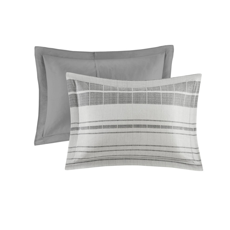 Gray Full Microfiber 4-Piece Comforter Set with Throw Pillow
