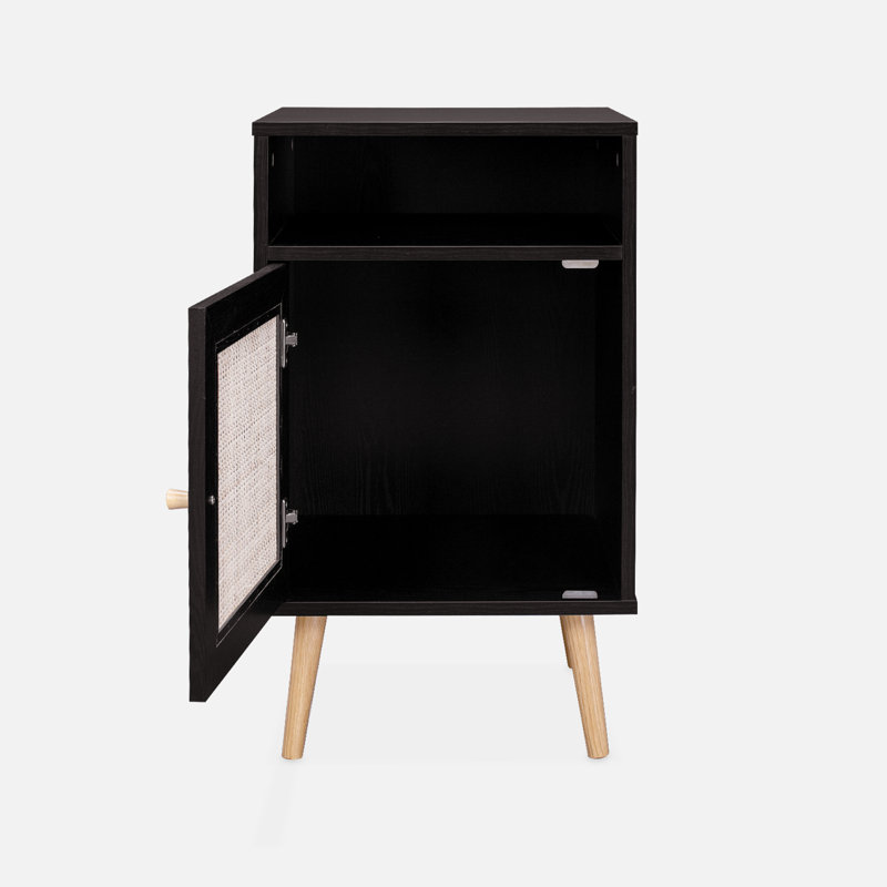 Lindenfield 40cm W Manufactured Wood Bedside Table, Black