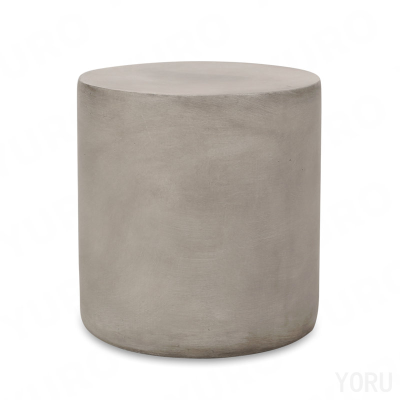 Table d'appoint d'extérieur en béton léger, table de bout MGO, gris clair, H 16 po x l 15,75 po x P 15,75 po, Gris clair