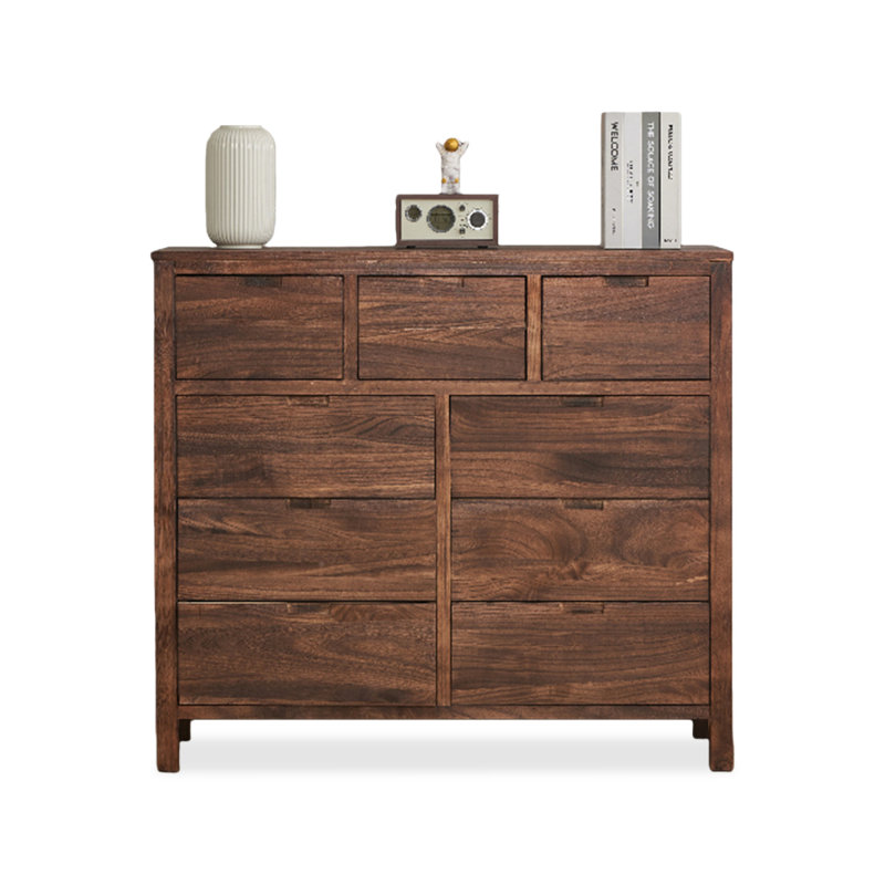Armoire d'appoint en bois manufacturé brun massif