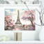 Paysage urbain «Eiffel avec fleurs roses», peinture-35109229-35109233