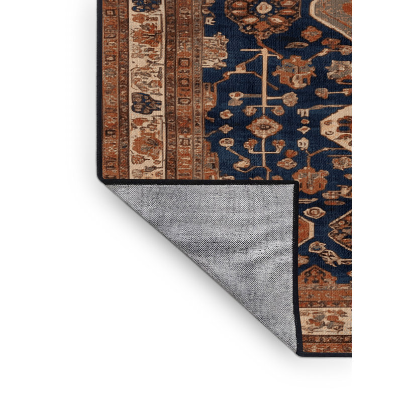 Machine Washable Turkish Brown Area Rug, Round 4'