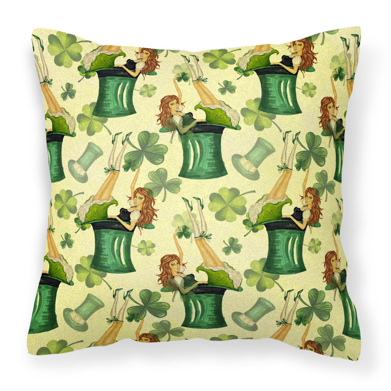 Coussin décoratif d’extérieur fête de la fête aquarelle st patrick, 18 po x 18 po