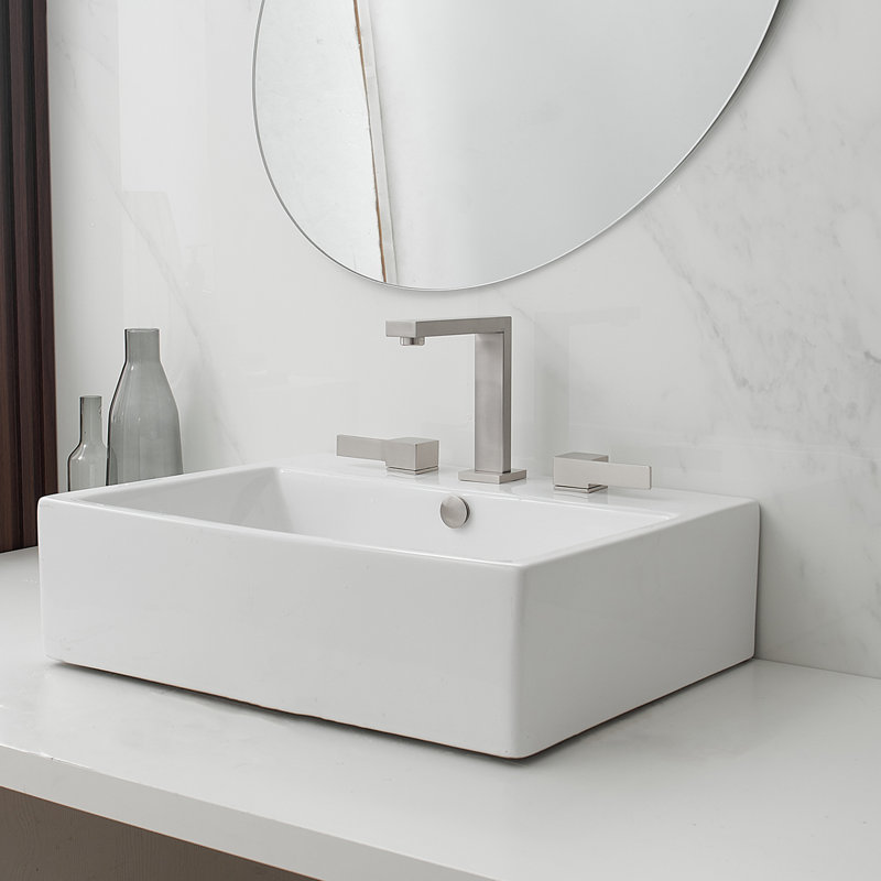 Widespread Single-handle Bathroom Faucet with Drain Assembly, Brushed Nickel
