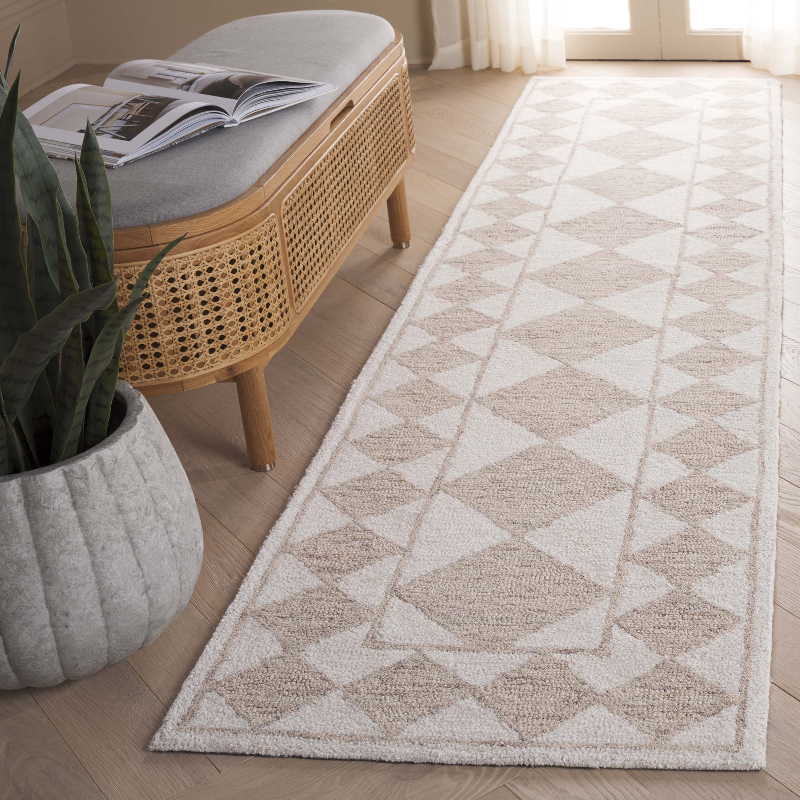 Claude Hand-Woven Geometric Rug, Runner 2'3" x 9'