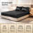 Satin Full Sheets Set - 3 Piece Black Silky Bed Sheets Set with 17-Inch Deep Pocket, Luxury Silk Feel Satin Queen Size Sheet Set-123140259-123140258