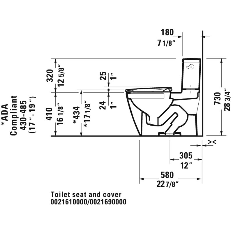 D-Neo 1.28 GPF Elongated One-Piece Toilet (Seat not included)