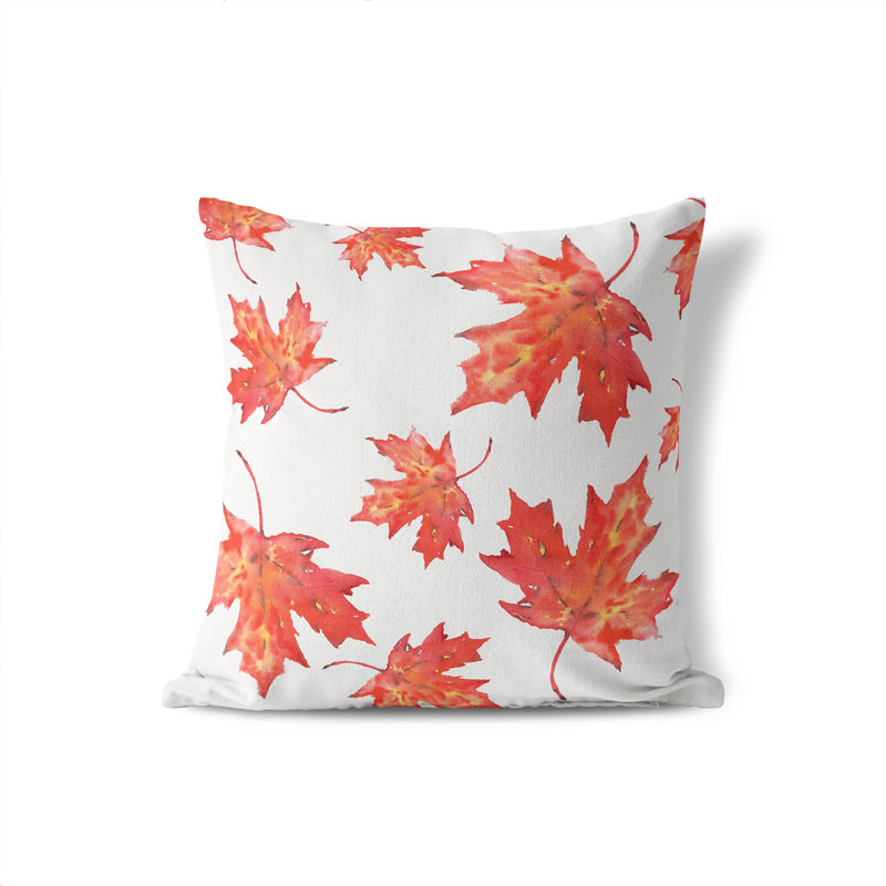 Fireleaf Pattern Decorative Seasonal Throw Pillow, Alabaster Floral, Square 16"