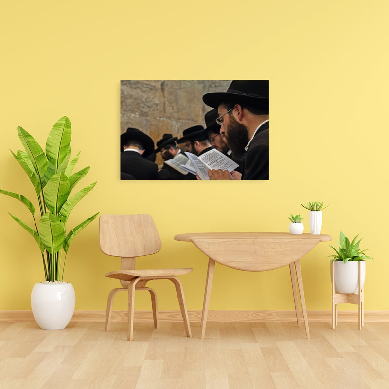 «Prayer At Western Wall Contemporary City», reproduction d'art, H 24 po x l 36 po