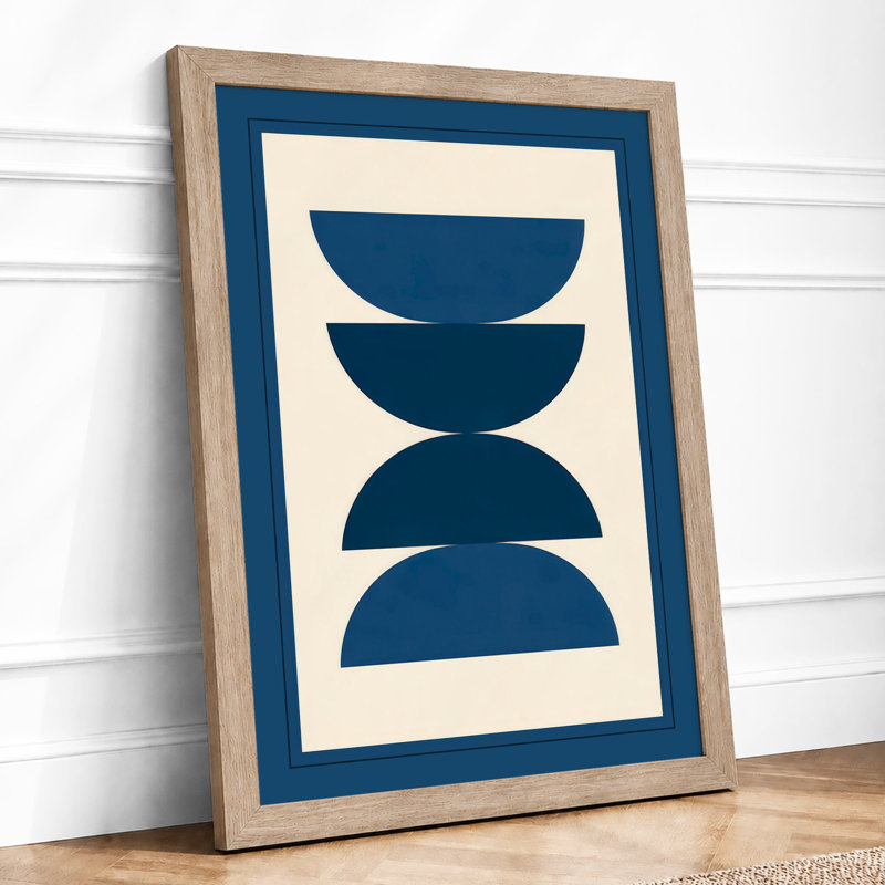 Navy Forms Ascending Minimalist - Print, Oak, A4 - 29.7 x 21.0 cm