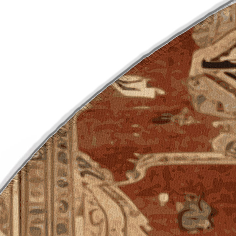 Tapis d'intérieur et d'extérieur brun Persian, Rond 5 pi