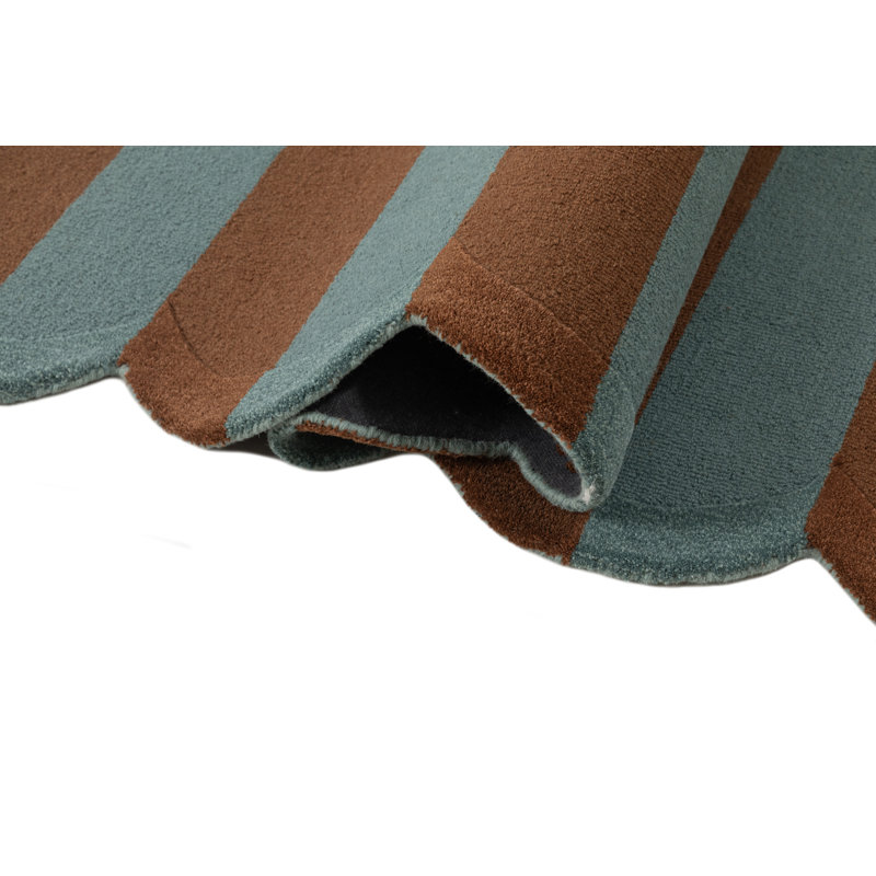 Tapis d'intérieur en laine touffeté à la main à deux tons Retro Remix, BLEU ROUILLE, 7 pi 9 po x 9 pi 9 po