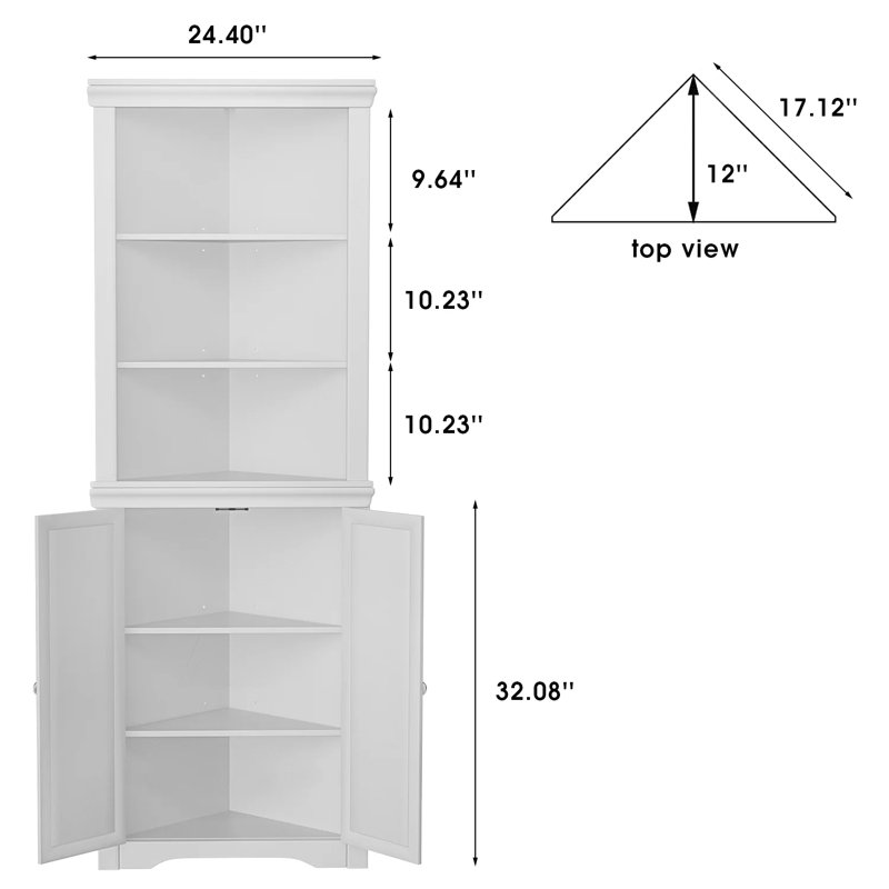 Anest  Corner Storage Bookcase, White