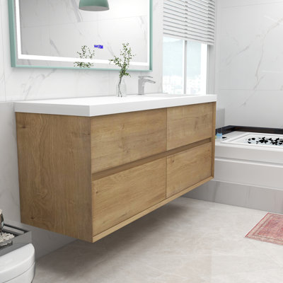 Ensemble de meuble-lavabo mural simple 60 po Moncear