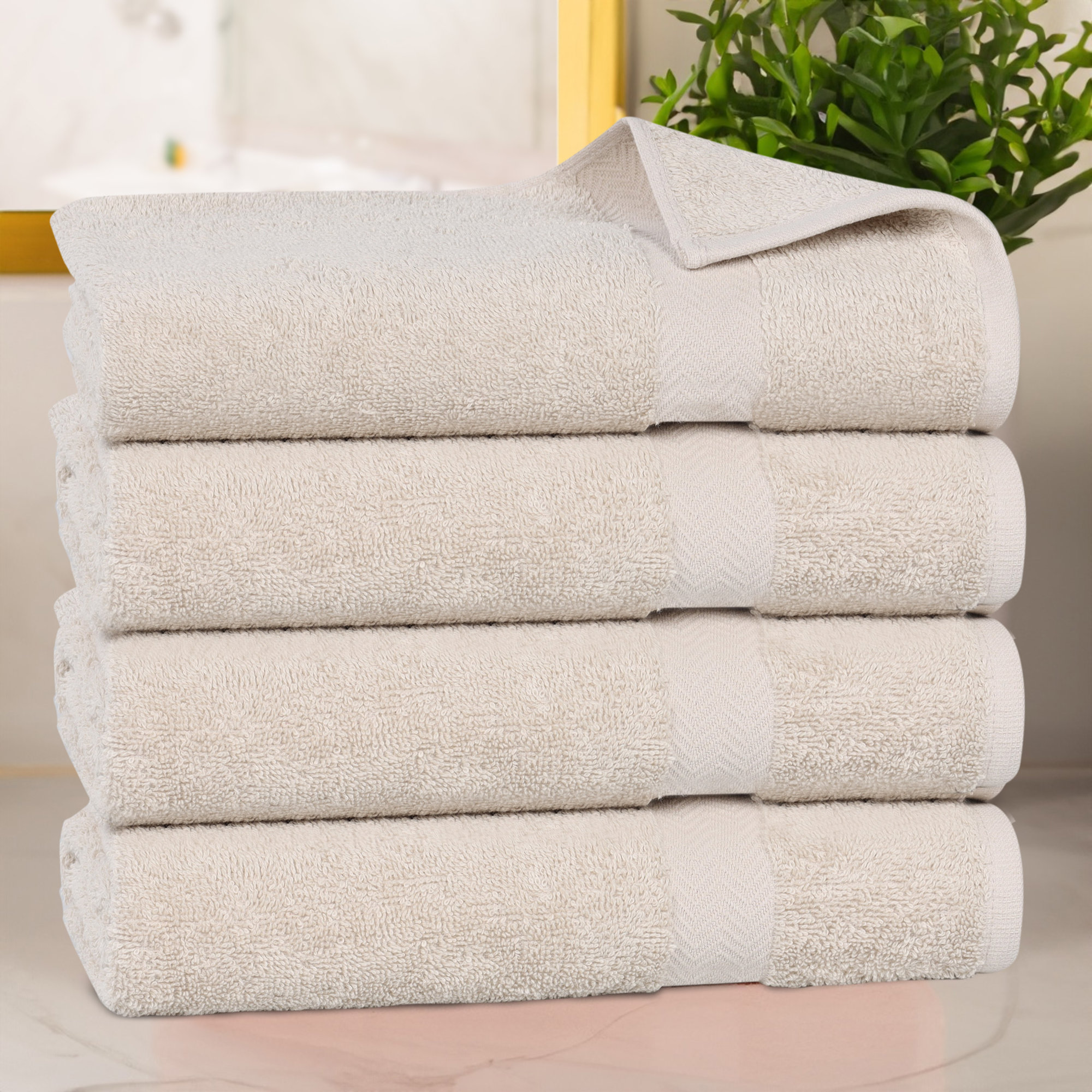 Franklin Cotton Lightweight Quick-Drying Bath Towel, Stone