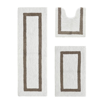 Atle Reversible Cotton Tufted Bath Rug Set (Set of 3)