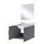 Meuble-lavabo simple gris foncé 24 po X P 22 po P, comptoir en marbre de Carrare et Miroir