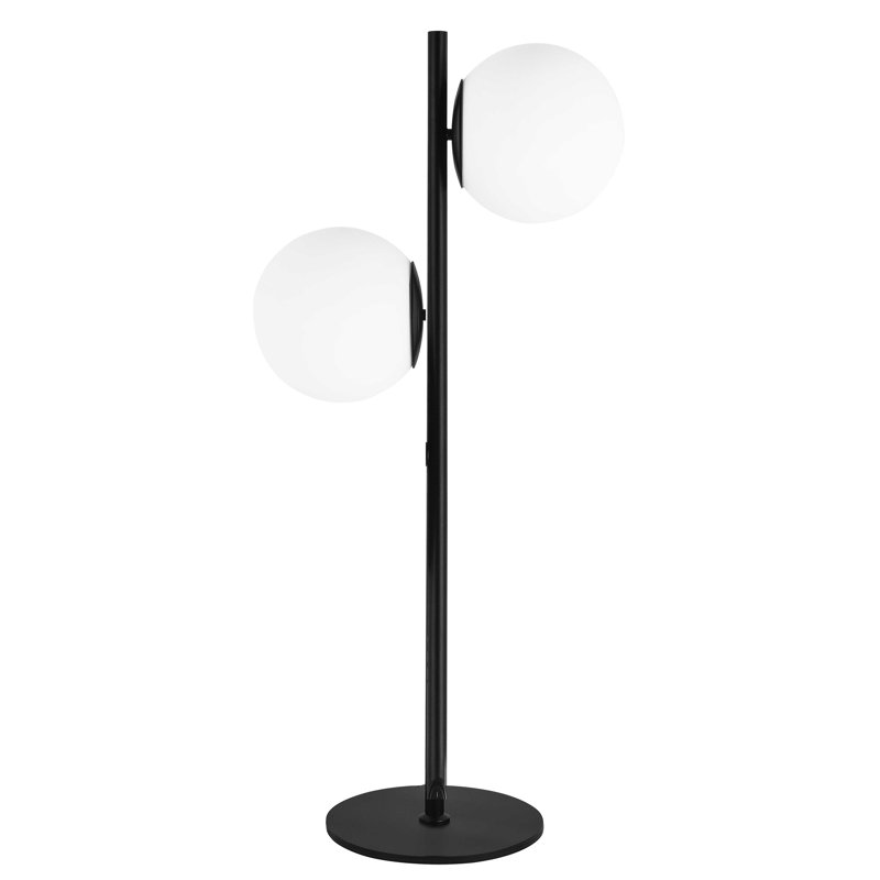 Lampe de table en métal Jhada, Noir mat