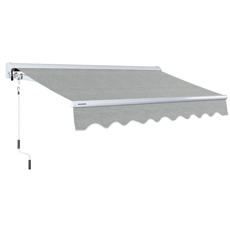 Advaning 12'x10' Manual Patio Retractable Awning, Heather Gray, 10.5' H x 11.8' W x 9.10' D