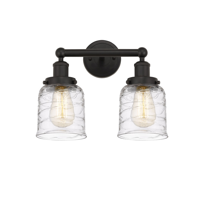 Éclairage pour meuble-lavabo à 2 lumières à intensité variable Corralitos, Transparent, Bronze huilé