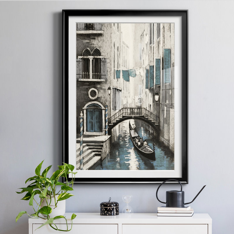 «Venice I» par E. Anthony Orme - reproduction de cadre photo, H 30,5 po x l 22,5 po x P 1,5 po, Black Frame