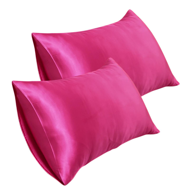 Taie d'oreiller en satin 20 * 30 pouces, taie d'oreiller en soie synthétique (2 pièces)