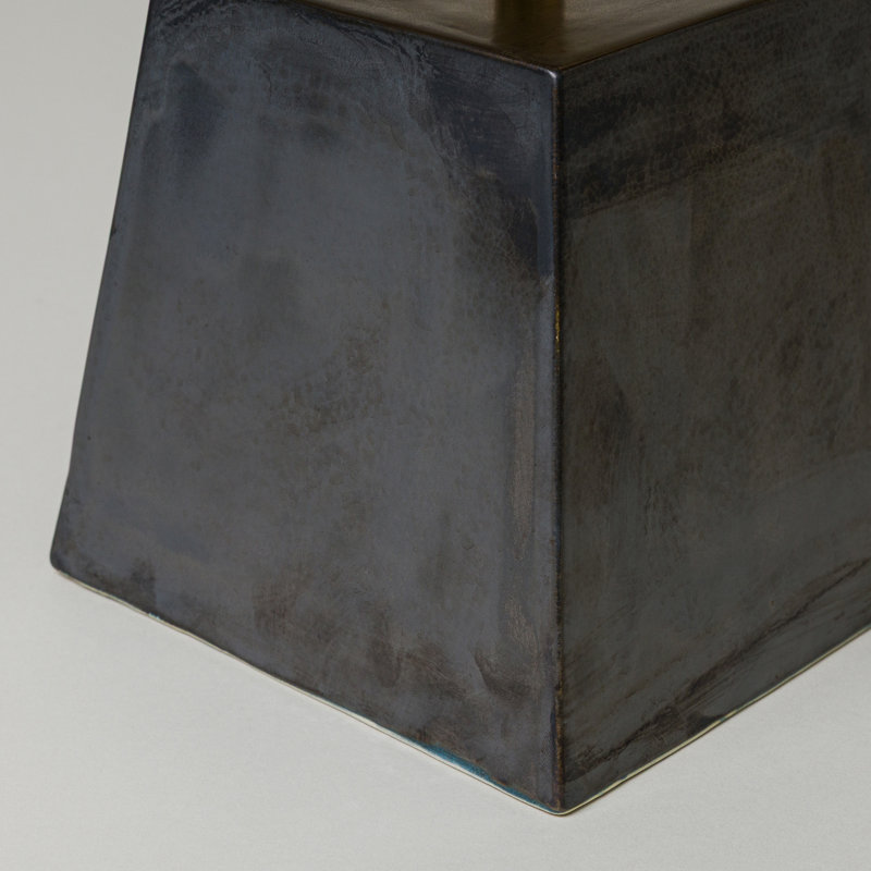Osen Table Lamp, Graphite, Bone, 13.5" H x 7.5" W x 7.5" D