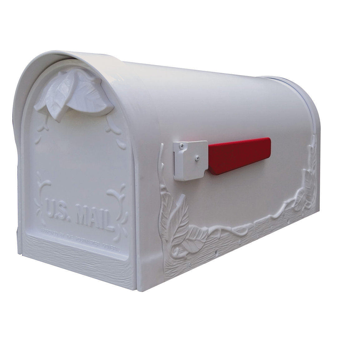 Schermerhorn 20" Deep x 10" H x 8 3/4" W Aluminum Post Mounted Mailbox Fleur De Lis Living Mailbox 