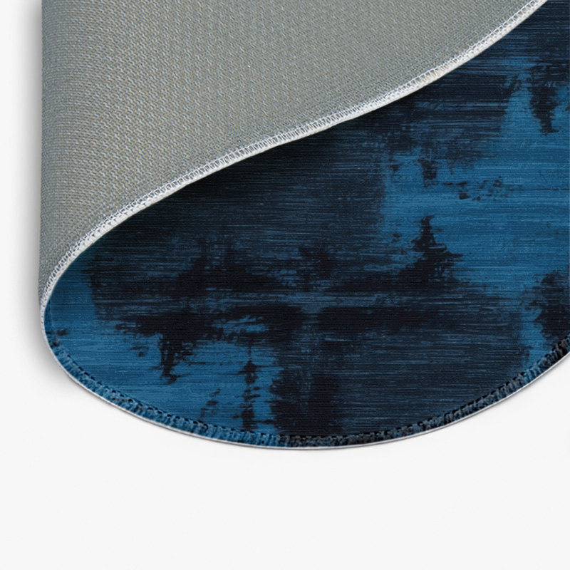 Tapis gris abstrait intérieur et extérieur, Rond 5 pi