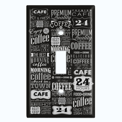 Plaque murale d'interrupteur à bascule 1 face Coffee Diner