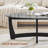 48" Oval Glass Coffee Table with Wood Base, Black-58466500-58466502