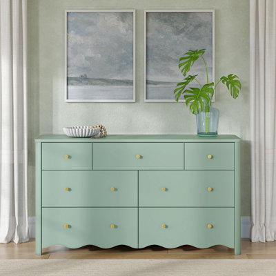 Commode 7 tiroirs Sutton, vert pré