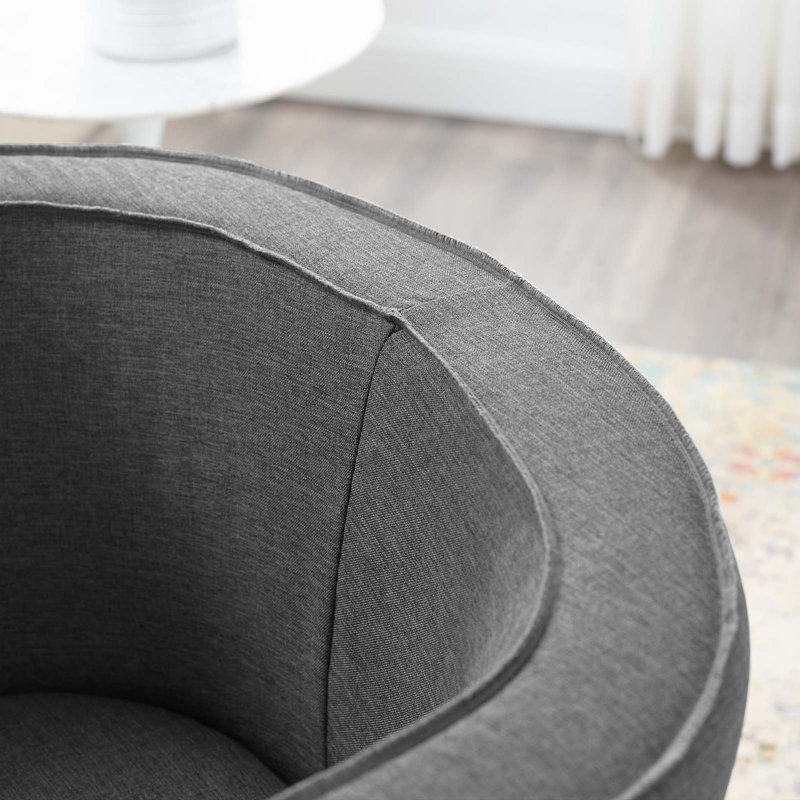 Anders Upholstered Fabric Accent Chair In Light Grey, Grey