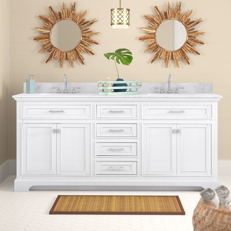 Ensemble de meuble-lavabo double 72 po Zoila, Blanc