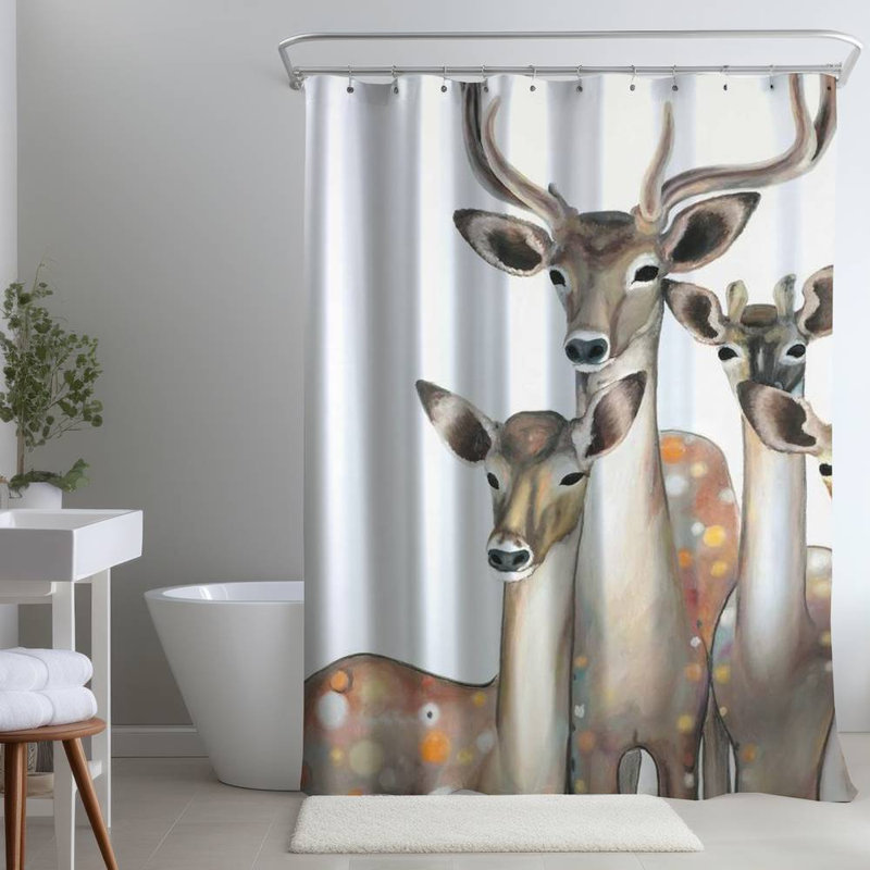 Chamiyah – Polyester Shower Curtain, Dye Sublimation Print, 71" W × 74" L
