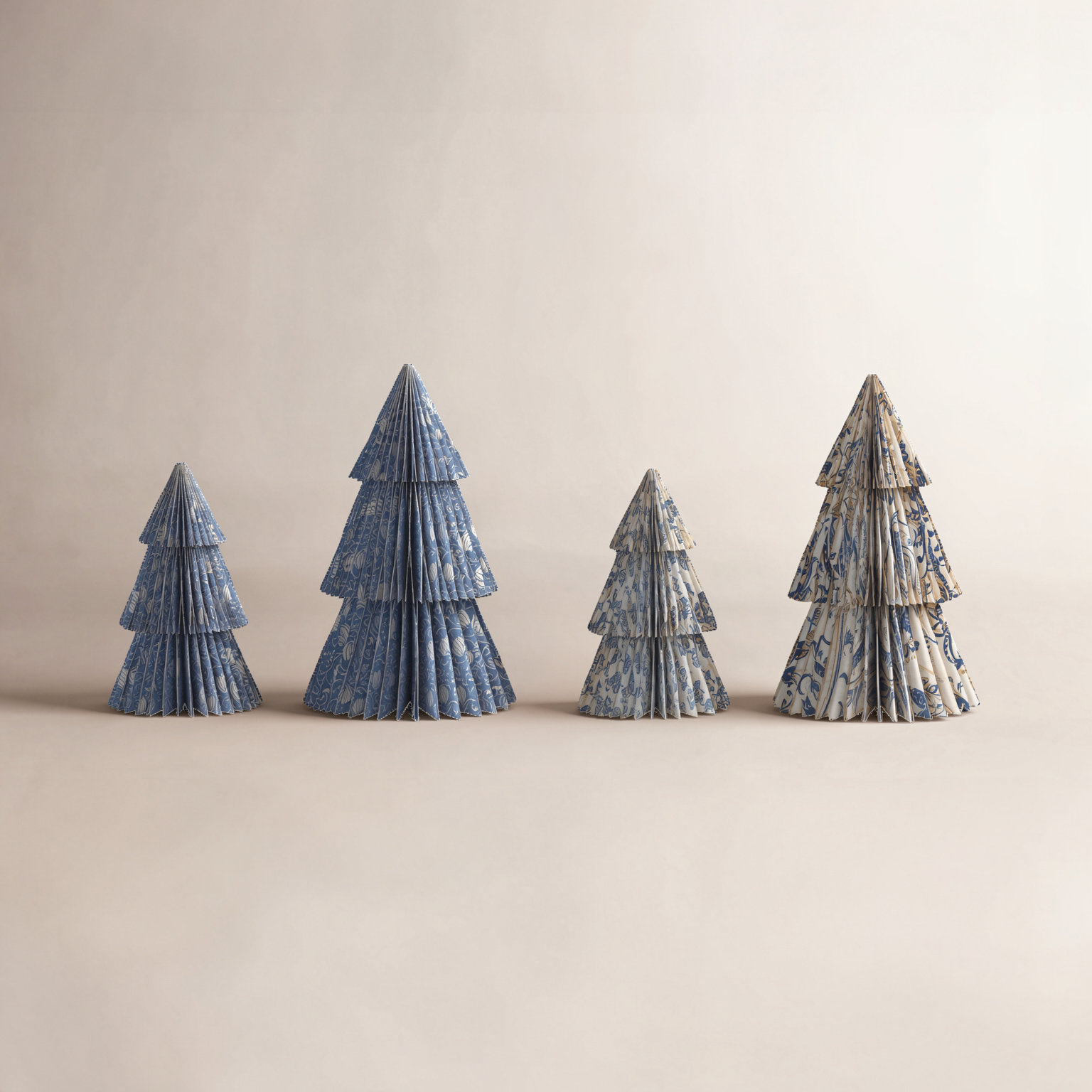 Patterned Paper Honeycomb Tabletop Trees