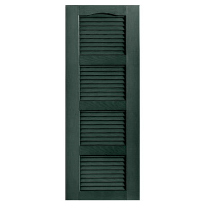 Cathedral Top Four-style Open Louver Shutters Pair
