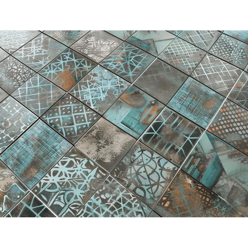 Rideaux de fenêtre avec motifs au pochoir, L 20 po x L 52 po