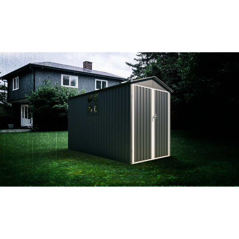 Remise en métal avec fenêtre pour l'extérieur - Feu, pourriture, termite en aluminium blanc