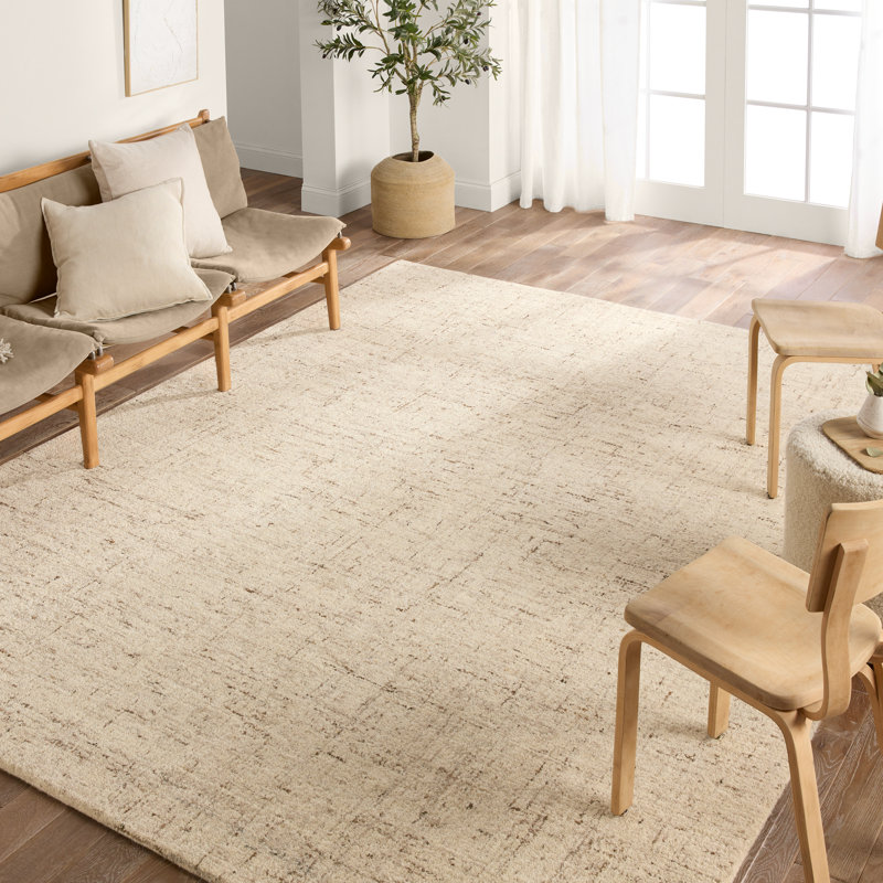 Tapis crème / brun fait à la main Jaipur Living Macklin (nuance de 18 po)