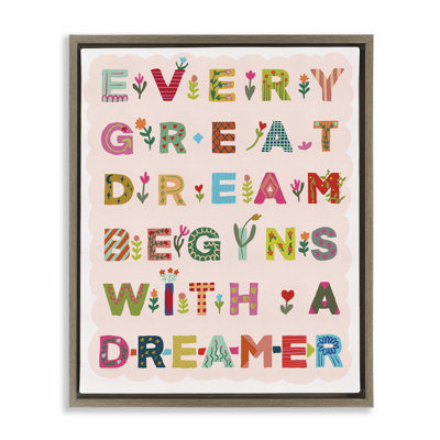 Cadre flottant «Every Great Dream», conception par Kamdon Kreations